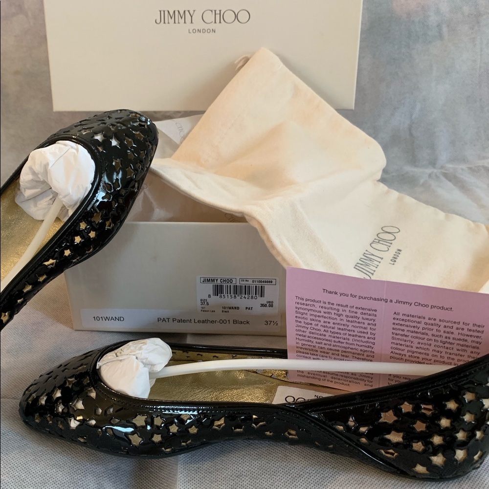 Jimmy Choo Patent Leather Black Size 7.5 New